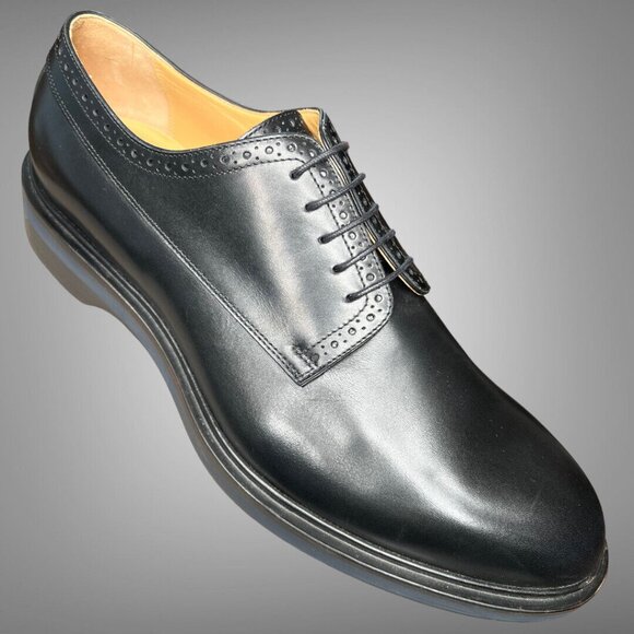 Hermes Men\'s Black Calf Skin Leather Derby Shoes EU Size 43 main image 8